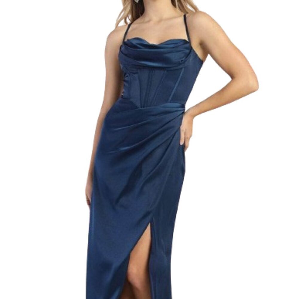 SALE NWT May Queen MQ1992 Corset  Prom Dress Midnight Blue Size 4
